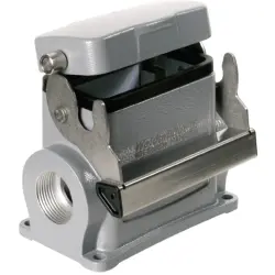 Surface mount housing, size D24, die-cast aluminum, 2 x M25, angled, longitudinal bow locking, IP65, 1787420000