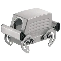 Grommet housing, size B10, die-cast aluminum, M25, angled, cross bow locking, IP65, 1787570000