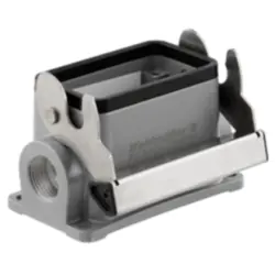 Surface mount housing, size B10, die-cast aluminum, 2 x M25, angled, longitudinal bow locking, IP65, 1787650000