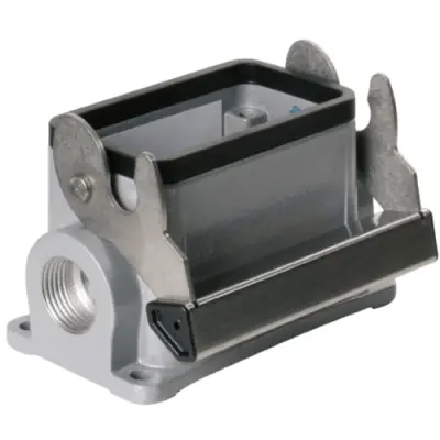 Surface mount housing, size B10, die-cast aluminum, 2 x M20, angled, longitudinal bow locking, IP65, 1787660000 - 1
