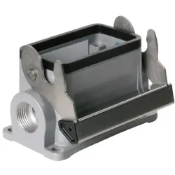 Surface mount housing, size B10, die-cast aluminum, 2 x M20, angled, longitudinal bow locking, IP65, 1787660000