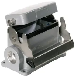 Surface mount housing, size B10, die-cast aluminum, 2 x M20, angled, longitudinal bow locking, IP65, 1787700000