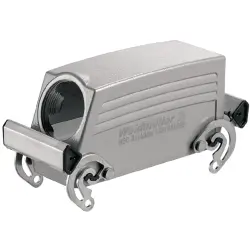 Grommet housing, size B24, die-cast aluminum, M25, angled, cross bow locking, IP65, 1787780000