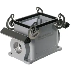Surface mount housing, size A32, die-cast aluminum, 2 x M25, angled, cross bow locking, IP65, 1788040000