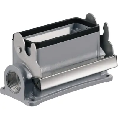 Surface mount housing, size B16, die-cast aluminum, 2 x M25, angled, longitudinal bow locking, IP65, 1788250000 - 1