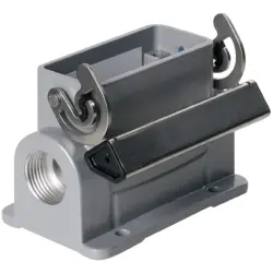 Surface mount housing, size A10, die-cast aluminum, 2 x M20, angled, longitudinal bow locking, IP65, 1788640000