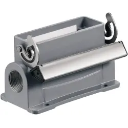 Surface mount housing, size A16, die-cast aluminum, 2 x M20, angled, longitudinal bow locking, IP65, 1788770000