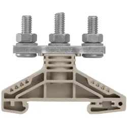 Bolt terminal, bolt connection, 35 mm², 3 pole, 125 A, 8 kV, dark beige, 1789770000