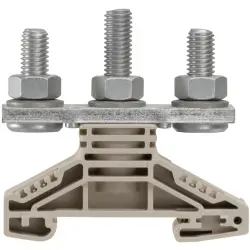 Bolt terminal, bolt connection, 50 mm², 3 pole, 150 A, 8 kV, dark beige, 1789780000