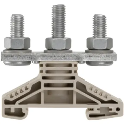 Bolt terminal, bolt connection, 50 mm², 3 pole, 150 A, 8 kV, dark beige, 1789780000 - 1