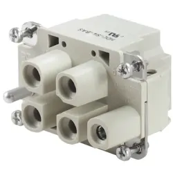 Socket contact insert, 3, 4 pole, equipped, axial screw connection, with PE contact, 1789980000