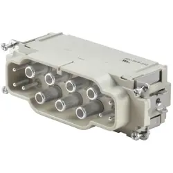 Pin contact insert, 8, 12 pole, equipped, axial screw connection, with PE contact, 1790030000