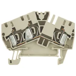 Through terminal block, spring balancer connection, 0.5-4.0 mm², 3 pole, 32 A, 8 kV, dark beige, 1790520000