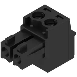 Socket header, 2 pole, pitch 3.81 mm, straight, black, 1792770000