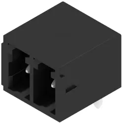 Pin header, 2 pole, pitch 3.81 mm, angled, black, 1793130000