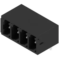 Pin header, 4 pole, pitch 3.81 mm, angled, black, 1793150000