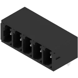 Pin header, 5 pole, pitch 3.81 mm, angled, black, 1793160000