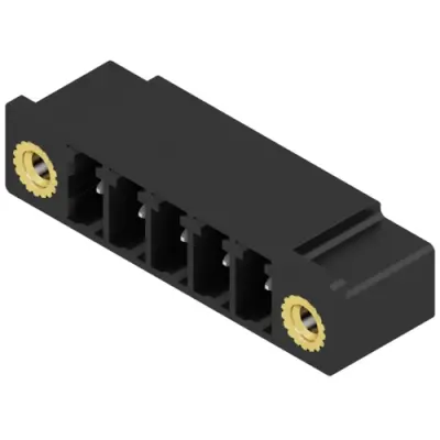 Pin header, 5 pole, pitch 3.81 mm, angled, black, 1793360000 - 1