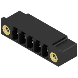 Pin header, 5 pole, pitch 3.81 mm, angled, black, 1793360000