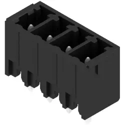 Pin header, 4 pole, pitch 3.81 mm, straight, black, 1793540000