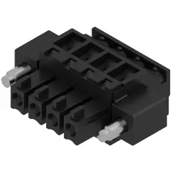 Socket header, 4 pole, pitch 3.81 mm, angled, black, 1798790000
