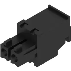 Socket header, 2 pole, pitch 3.81 mm, angled, black, 1798940000