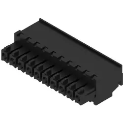 Socket header, 10 pole, pitch 3.81 mm, angled, black, 1798980000