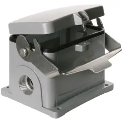 Surface mount housing, size B48, die-cast aluminum, PG29, angled, longitudinal bow locking, IP65, 1799810000