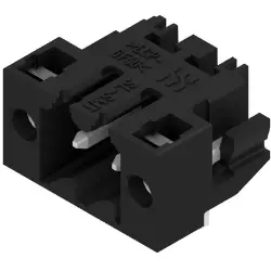 Pin header, 2 pole, pitch 3.5 mm, angled, black, 1804940000