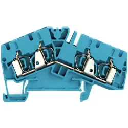 Through terminal block, spring balancer connection, 0.5-4.0 mm², 4 pole, 32 A, 8 kV, blue, 1806990000