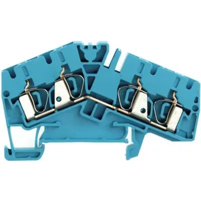Through terminal block, spring balancer connection, 0.5-4.0 mm², 4 pole, 32 A, 8 kV, blue, 1806990000 - 1