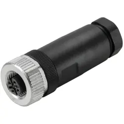 Jack, M12, 4 pole, screw connection, straight, 1807230000