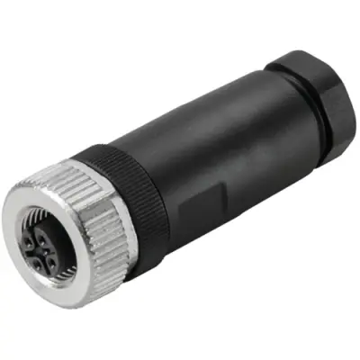 Jack, M12, 4 pole, screw connection, straight, 1807230000 - 1