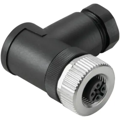 Jack, M12, 4 pole, screw connection, angled, 1807240000 - 1