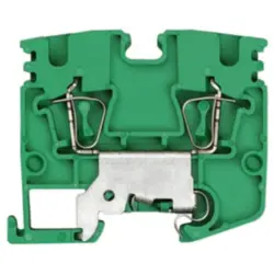 Protective conductor terminal, spring balancer connection, 0.5-2.5 mm², 2 pole, 24 A, 8 kV, yellow/green, 1808210000