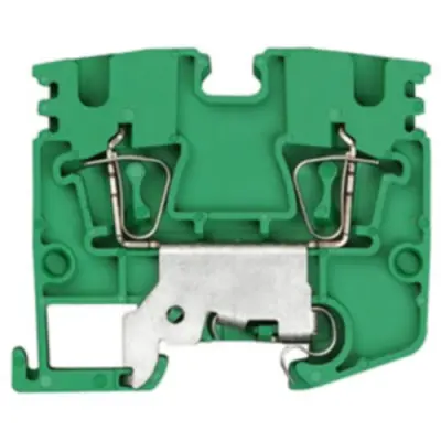 Protective conductor terminal, spring balancer connection, 0.5-2.5 mm², 2 pole, 24 A, 8 kV, yellow/green, 1808210000 - 1