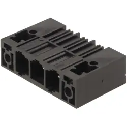 Pin header, 2 pole, pitch 10.16 mm, angled, black, 1813570000