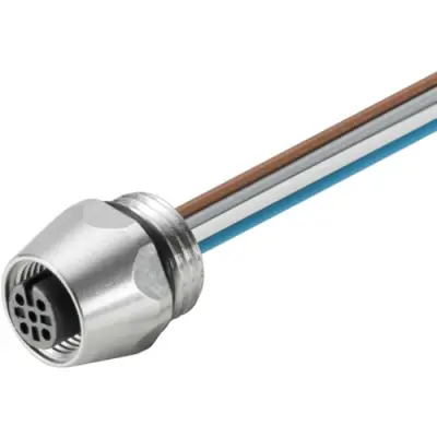 Panel socket, M12, 5 pole, strand connection, straight, 1814890000 - 1