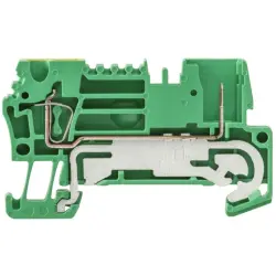 Protective conductor terminal, spring balancer connection, 0.5-4.0 mm², 2 pole, 41 A, 6 kV, yellow/green, 1815080000