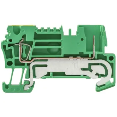 Protective conductor terminal, spring balancer connection, 0.5-4.0 mm², 2 pole, 41 A, 6 kV, yellow/green, 1815080000 - 1