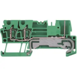 Protective conductor terminal, spring balancer connection, 0.5-4.0 mm², 3 pole, 41 A, 6 kV, yellow/green, 1815100000