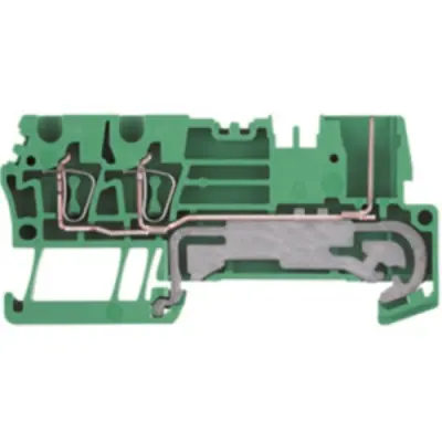 Protective conductor terminal, spring balancer connection, 0.5-4.0 mm², 3 pole, 41 A, 6 kV, yellow/green, 1815100000 - 1