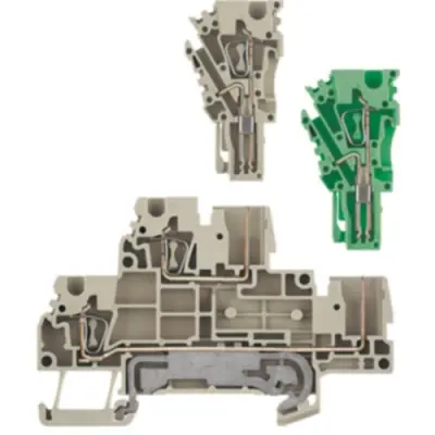 Multi level terminal block, spring balancer connection, 0.5-4.0 mm², 24 A, 6 kV, dark beige, 1815160000 - 1