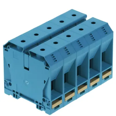 Through terminal block, screw connection, 16-120 mm², 2 pole, 269 A, 8 kV, blue, 1820560000 - 1