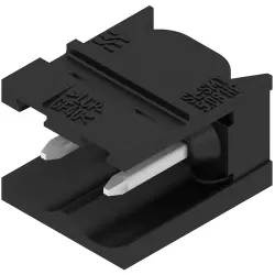 Pin header, 2 pole, pitch 5.08 mm, angled, black, 1821160000