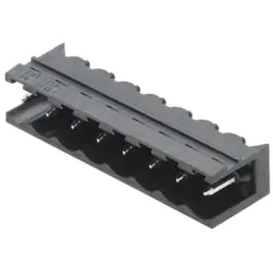 Pin header, 3 pole, pitch 5.08 mm, angled, black, 1821170000