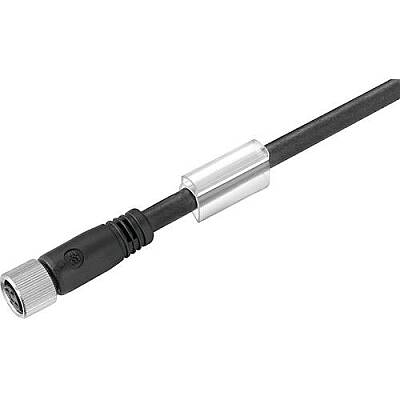 Sensor actuator cable, M8-cable socket, straight to open end, 3 pole, 17 m, PVC, black, 4 A, 1927241700 - 1