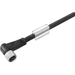 Sensor actuator cable, M8-cable socket, angled to open end, 3 pole, 10 m, PVC, black, 4 A, 1927321000