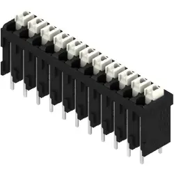 PCB terminal, 11 pole, pitch 3.81 mm, AWG 28-14, 12 A, spring-clamp connection, black, 1825890000