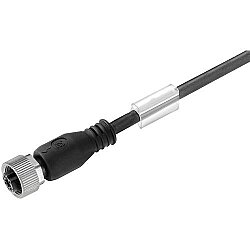 Sensor actuator cable, M12-cable socket, straight to open end, 12 pole, 1 m, PUR, black, 1.5 A, 1879710100